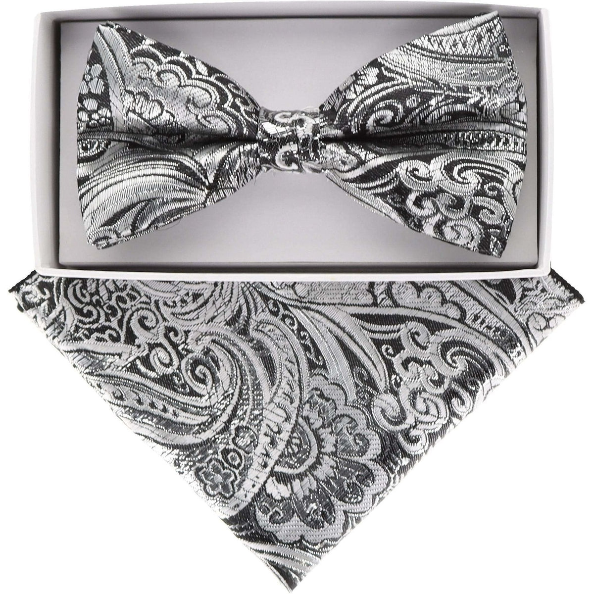 Vittorio Farina LIMITED EDITION Metallic Bow Tie &amp; Pocket Square by Classy Cufflinks - bhm-038 - Classy Cufflinks