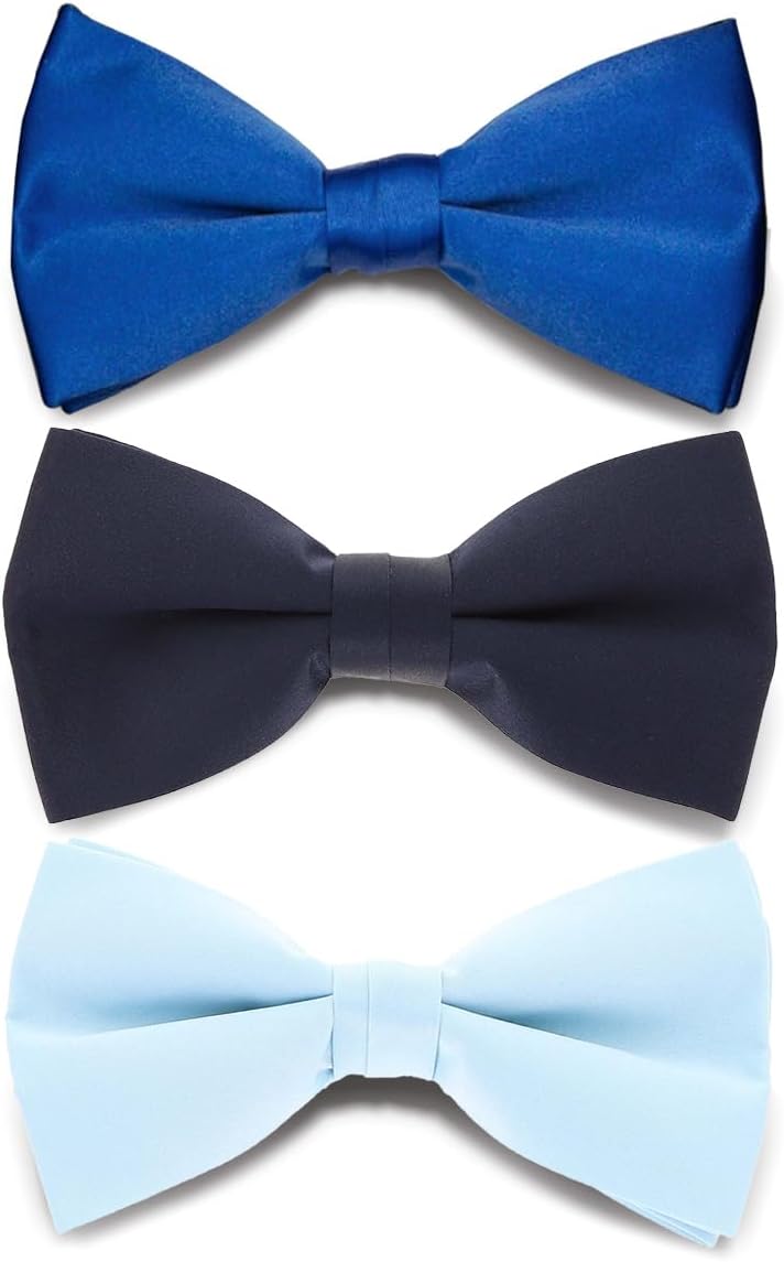 Vittorio Farina Classic Bow Tie Multipacks - B-SOLID-3_BLUE - Classy Cufflinks