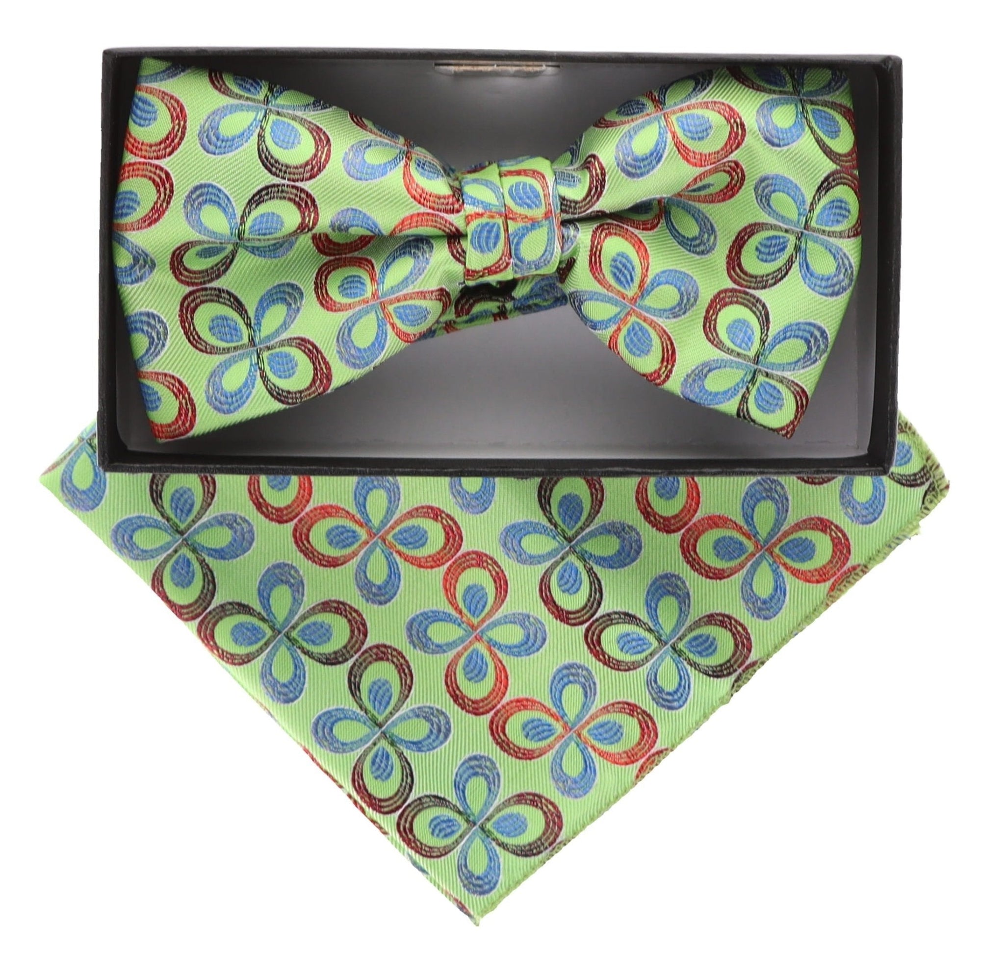 Vittorio Farina Floral Designer Bow Tie & Pocket Square - BH-21007 - Classy Cufflinks