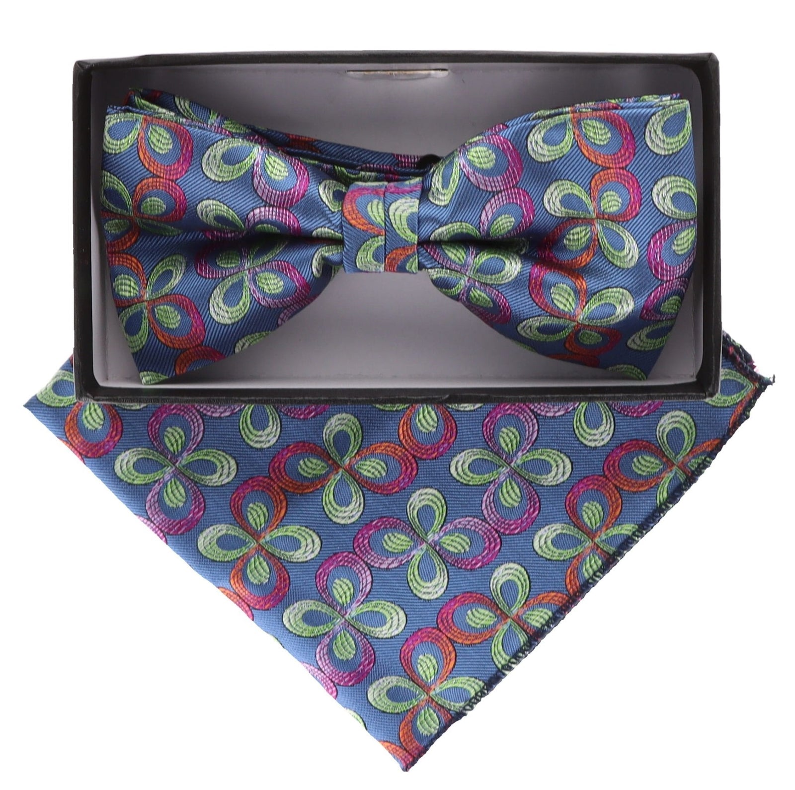 Vittorio Farina Floral Designer Bow Tie & Pocket Square - BH-21009 - Classy Cufflinks