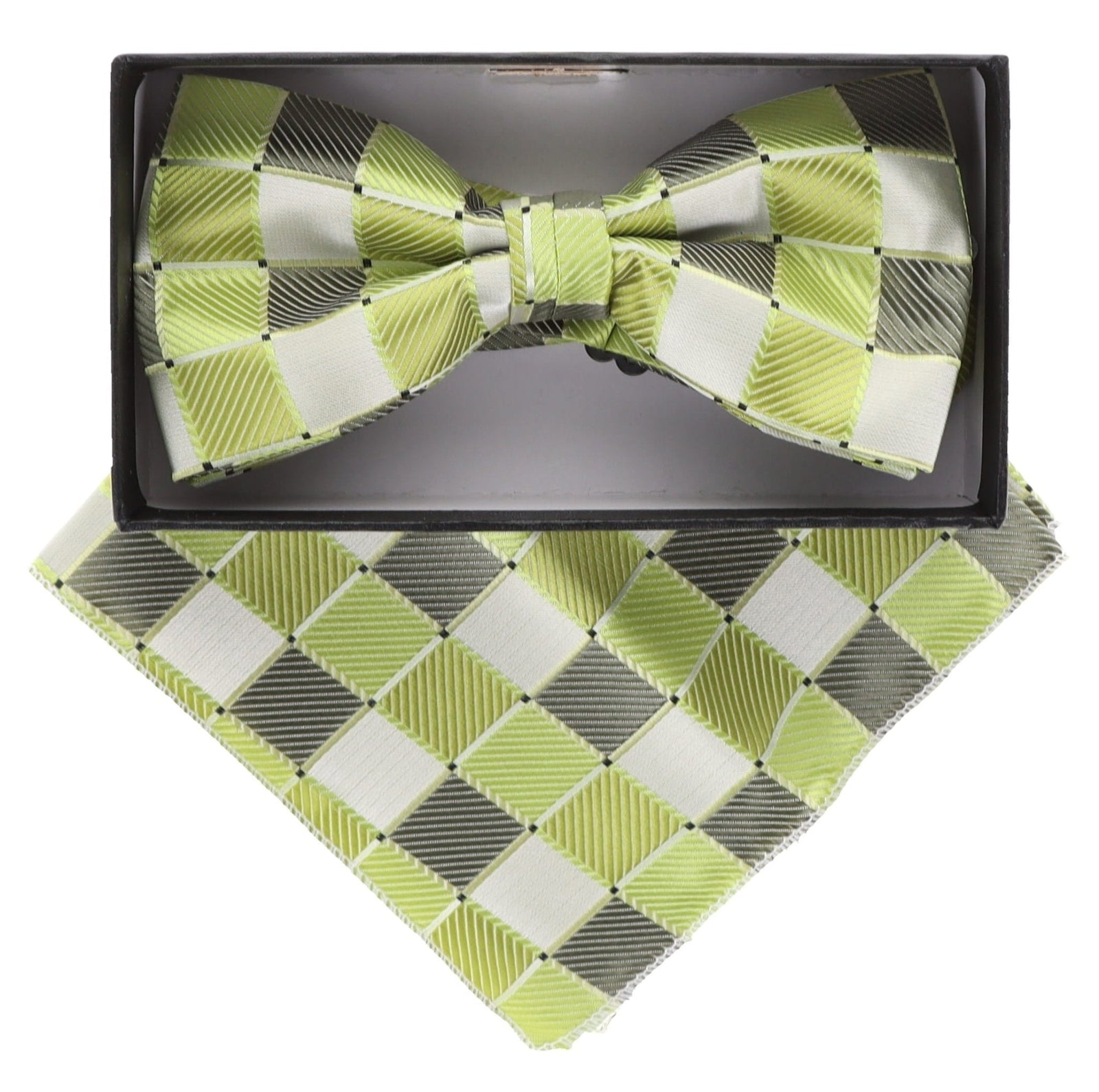 Vittorio Farina Geometric Designer Bow Tie & Pocket Square - BH-21012 - Classy Cufflinks