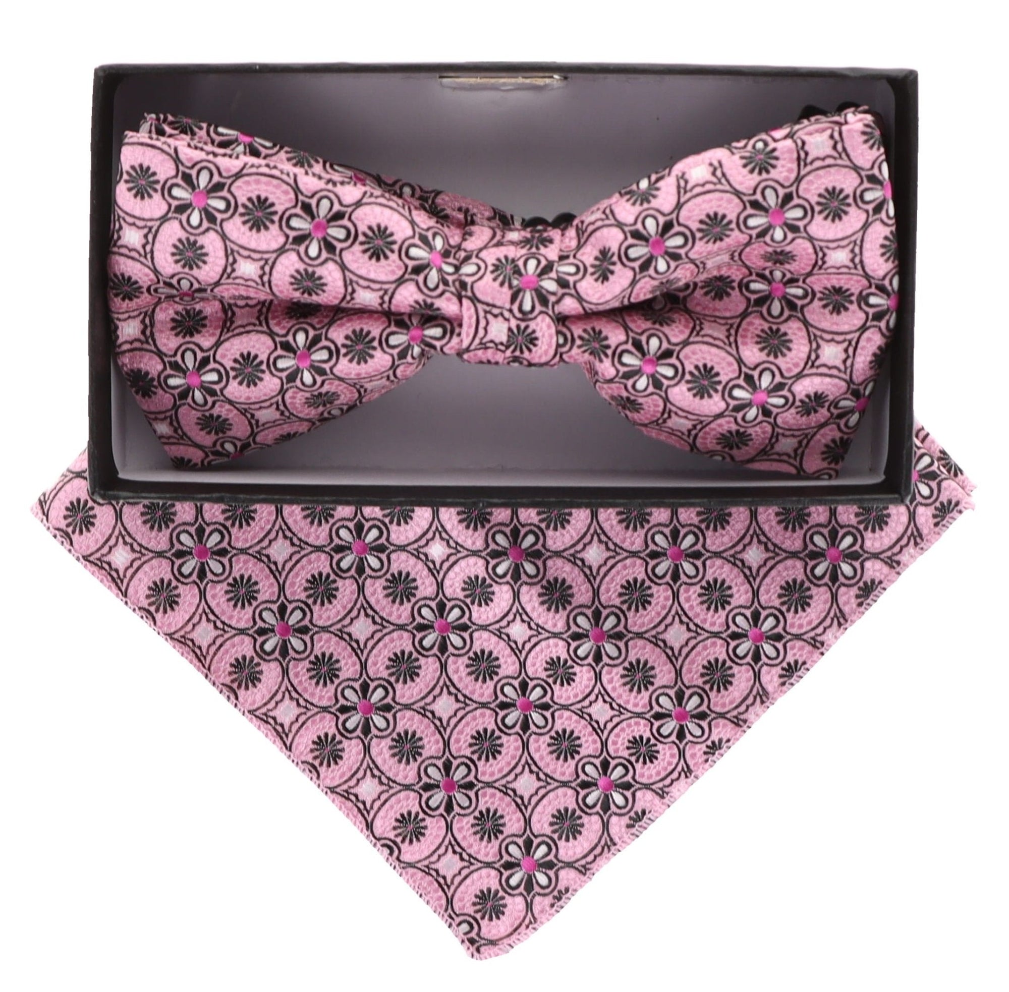 Vittorio Farina Paisley Designer Bow Tie & Pocket Square - BH-21038 - Classy Cufflinks