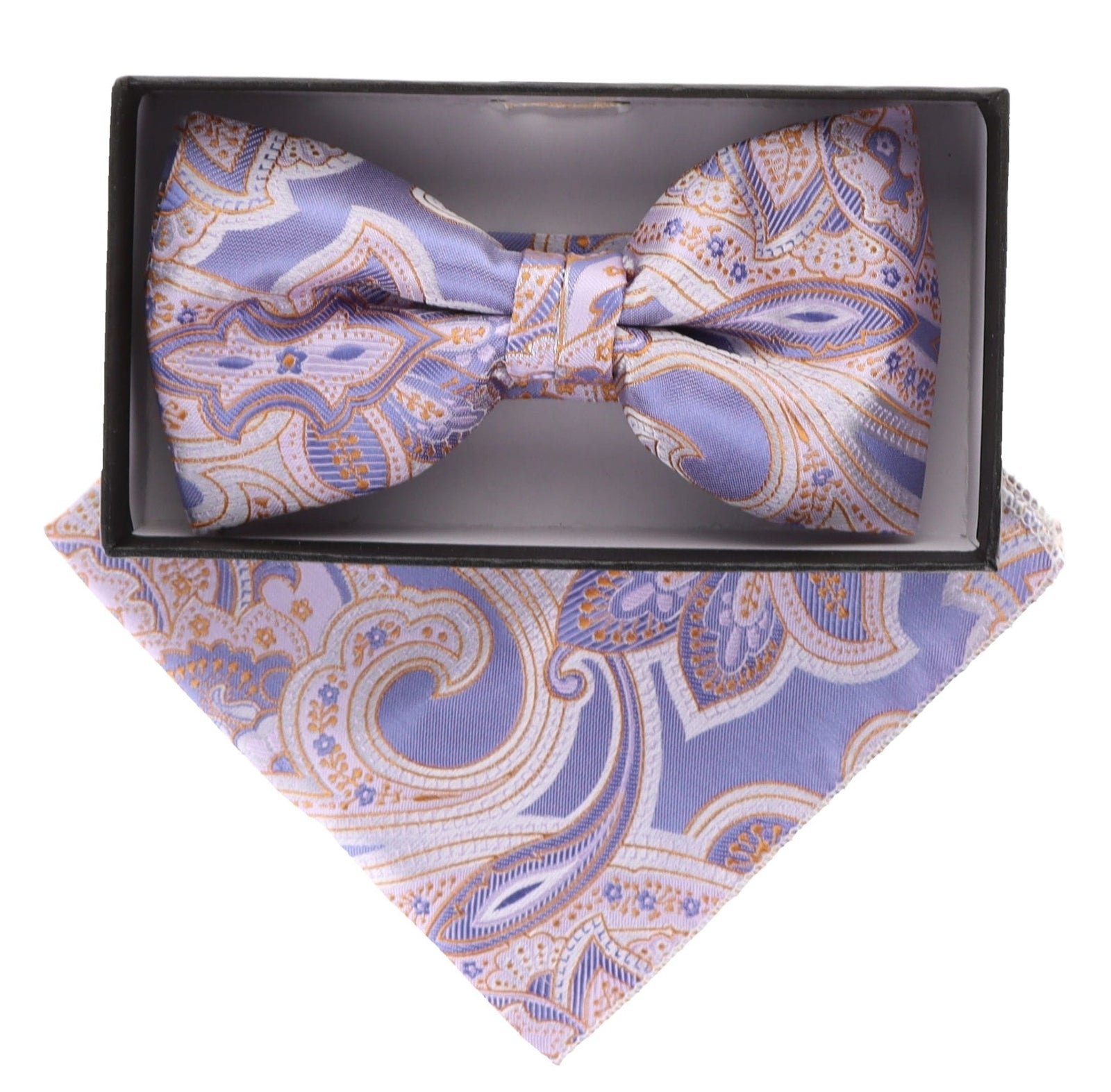 Vittorio Farina Paisley Designer Bow Tie & Pocket Square - BH-21045 - Classy Cufflinks