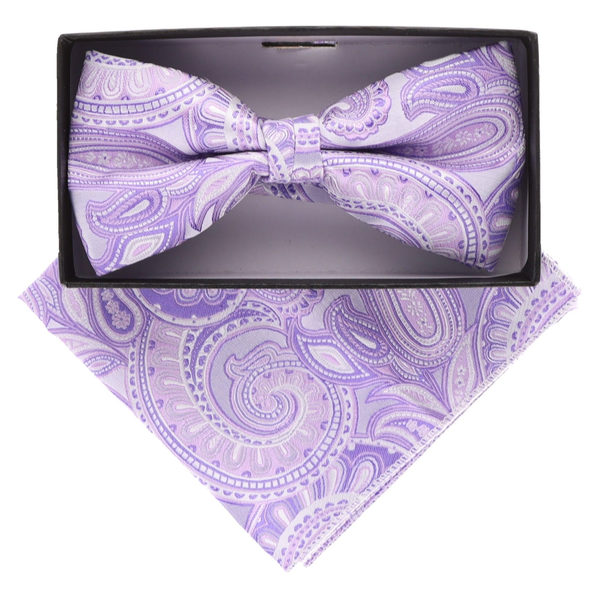 Vittorio Farina Paisley Designer Bow Tie & Pocket Square - BH-21046 - Classy Cufflinks