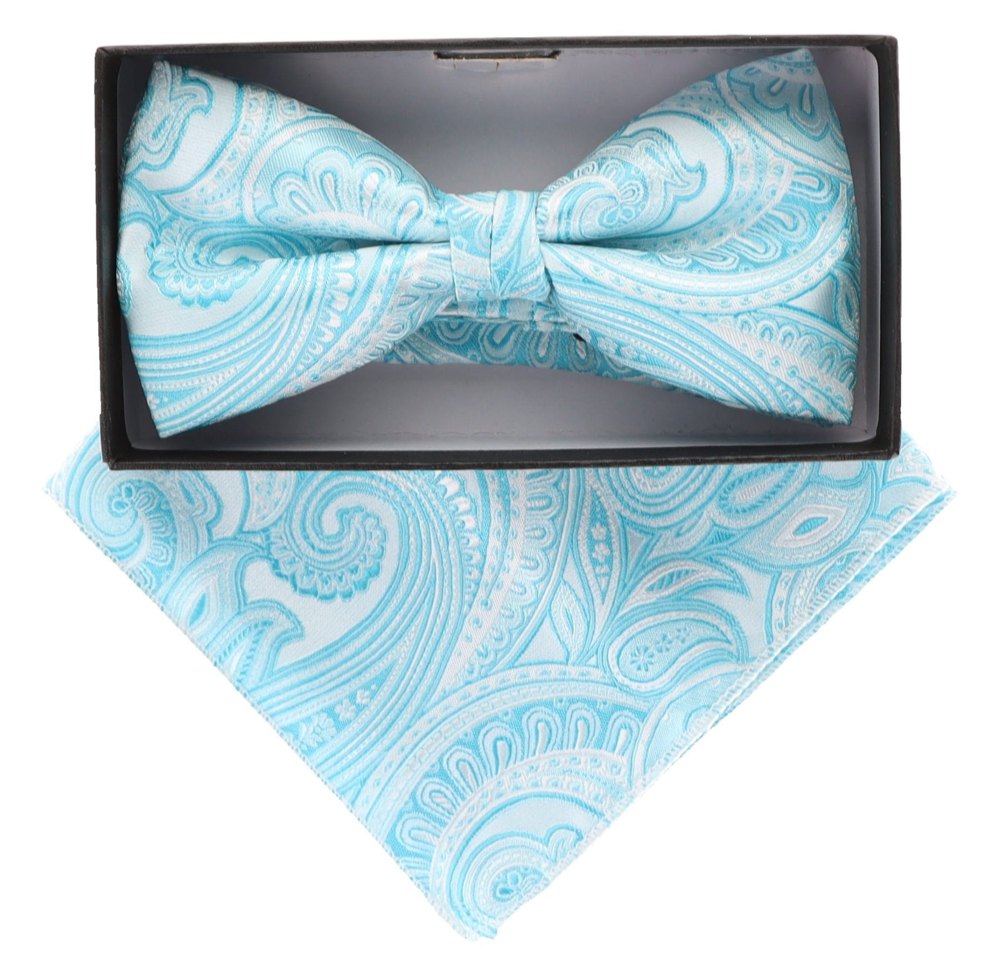 Vittorio Farina Paisley Designer Bow Tie & Pocket Square - BH-21047 - Classy Cufflinks