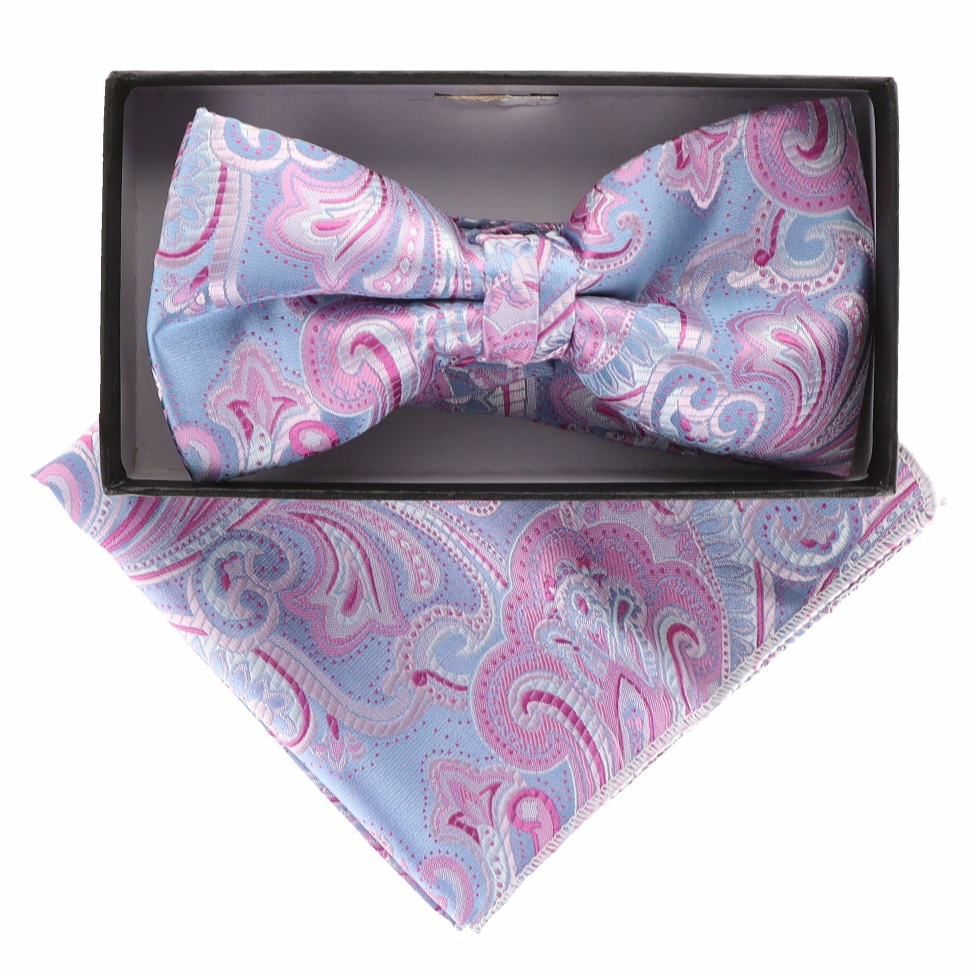 Vittorio Farina Paisley Designer Bow Tie & Pocket Square - BH-21054 - Classy Cufflinks