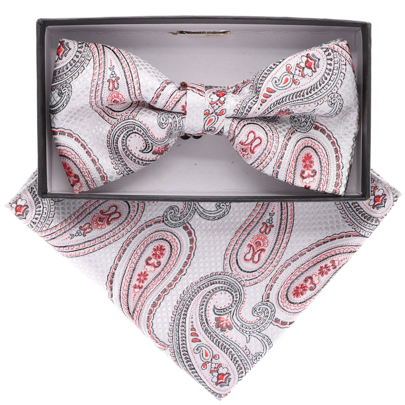 Vittorio Farina Paisley Designer Bow Tie & Pocket Square - BH-21064 - Classy Cufflinks