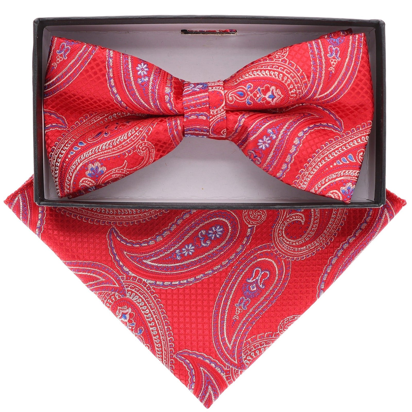 Vittorio Farina Paisley Designer Bow Tie & Pocket Square - BH-21065 - Classy Cufflinks