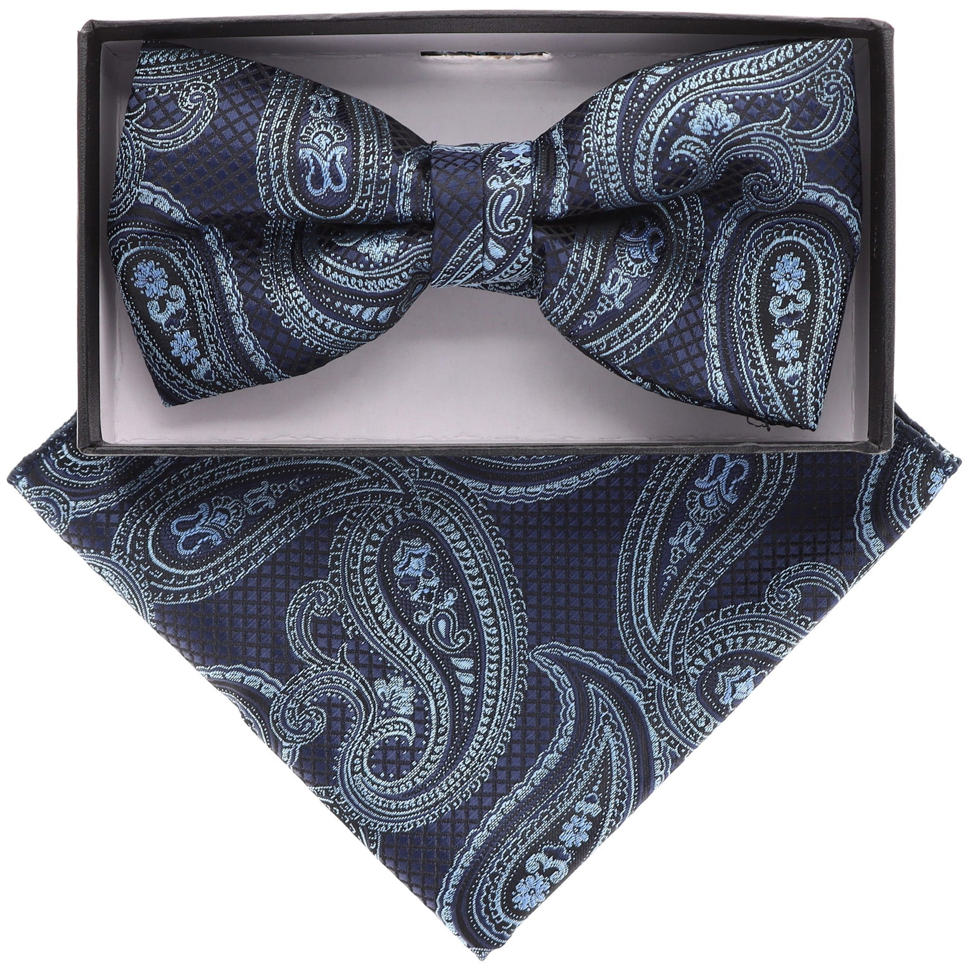 Vittorio Farina Paisley Designer Bow Tie & Pocket Square - BH-21066 - Classy Cufflinks