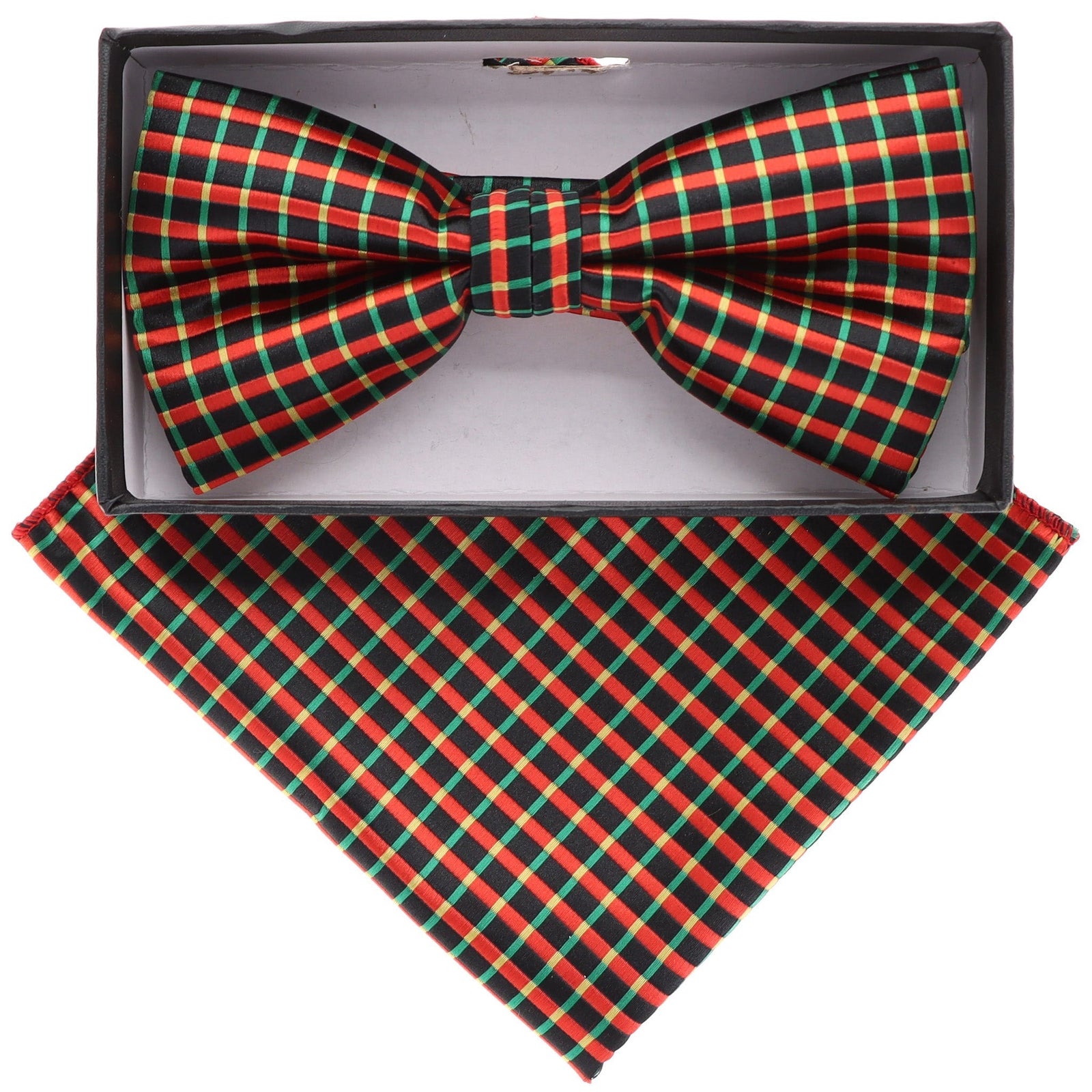 Vittorio Farina Geometric Designer Bow Tie & Pocket Square - BH-21067 - Classy Cufflinks