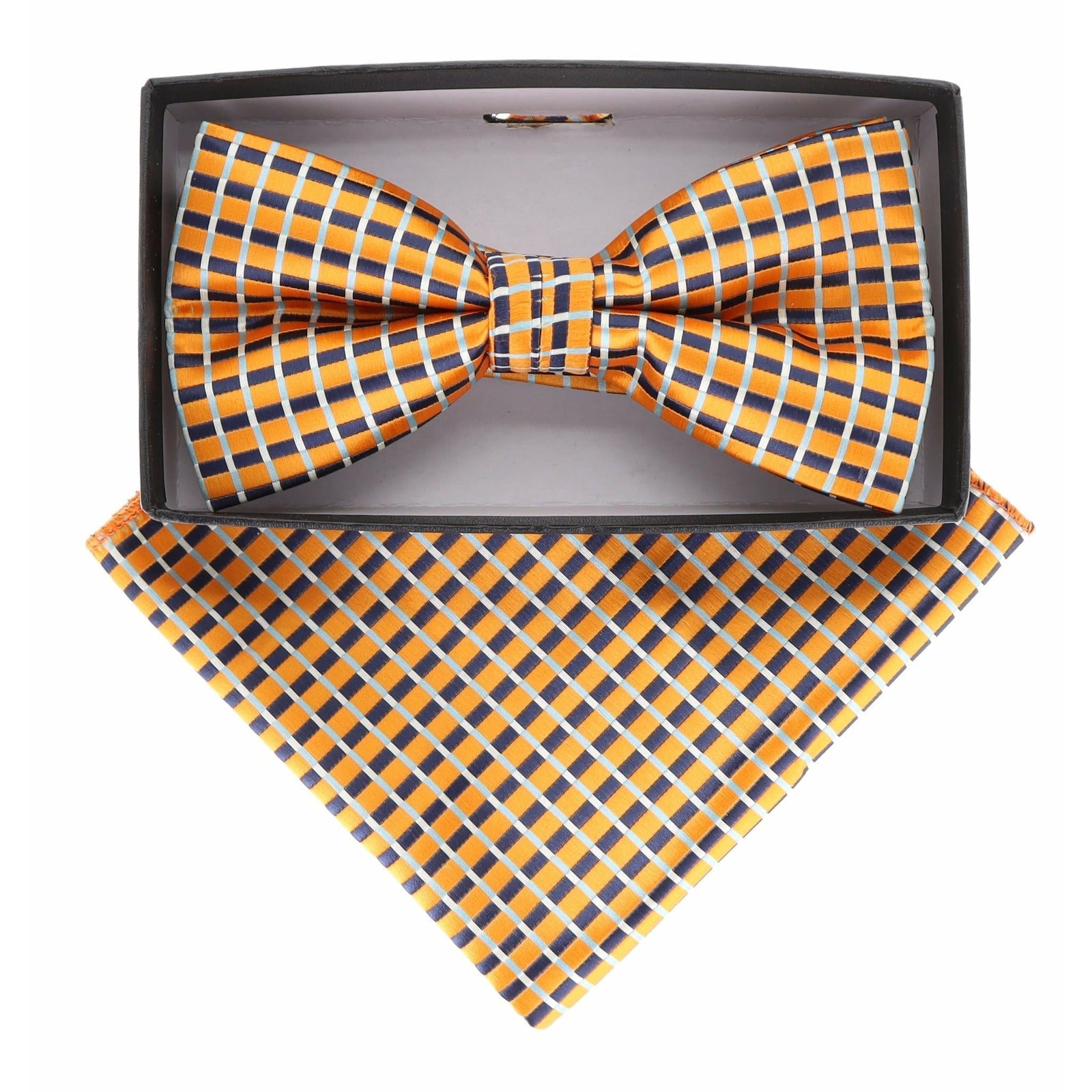 Vittorio Farina Geometric Designer Bow Tie & Pocket Square - BH-21068 - Classy Cufflinks