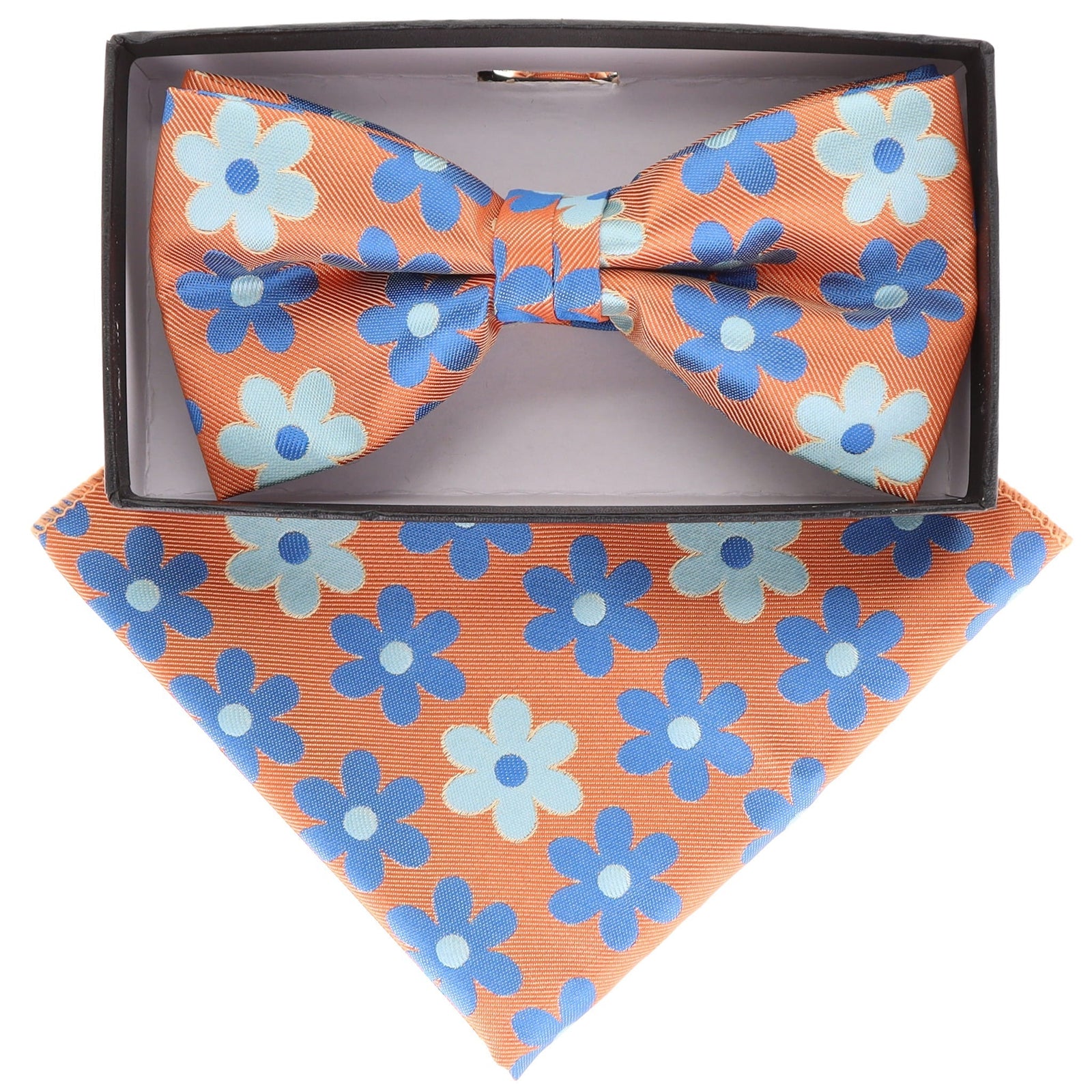 Vittorio Farina Floral Designer Bow Tie & Pocket Square - BH-21079 - Classy Cufflinks