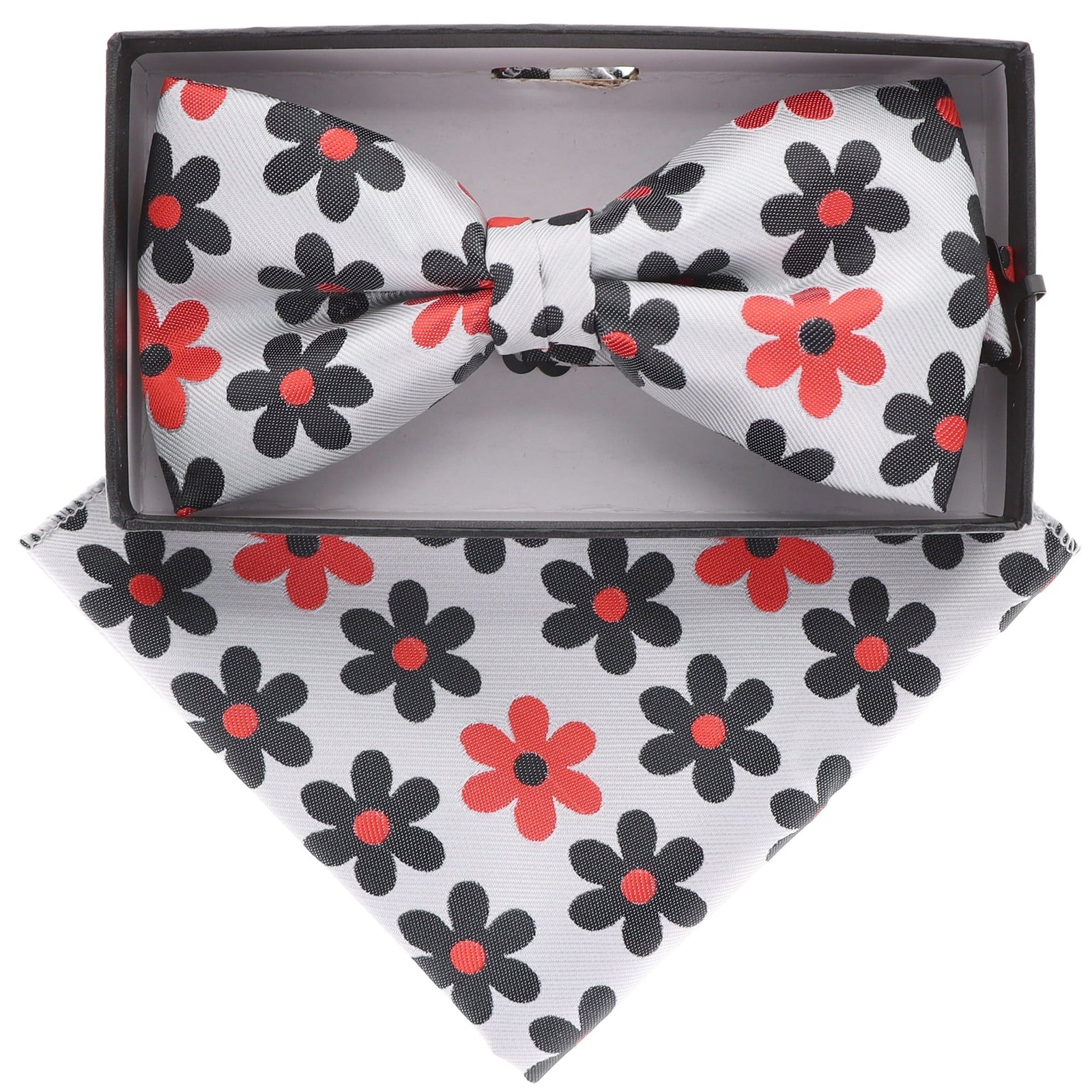 Vittorio Farina Floral Designer Bow Tie & Pocket Square - BH-21081 - Classy Cufflinks