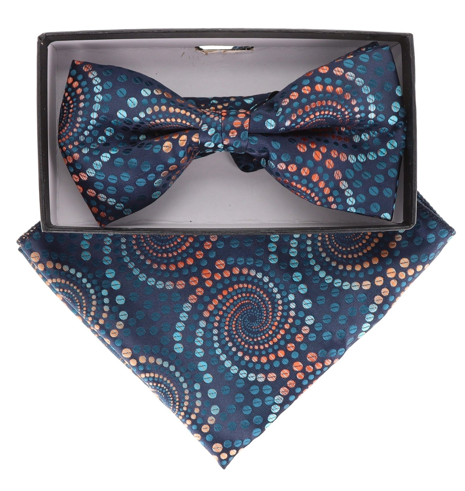 Vittorio Farina Geometric Designer Bow Tie & Pocket Square - BH-21088 - Classy Cufflinks