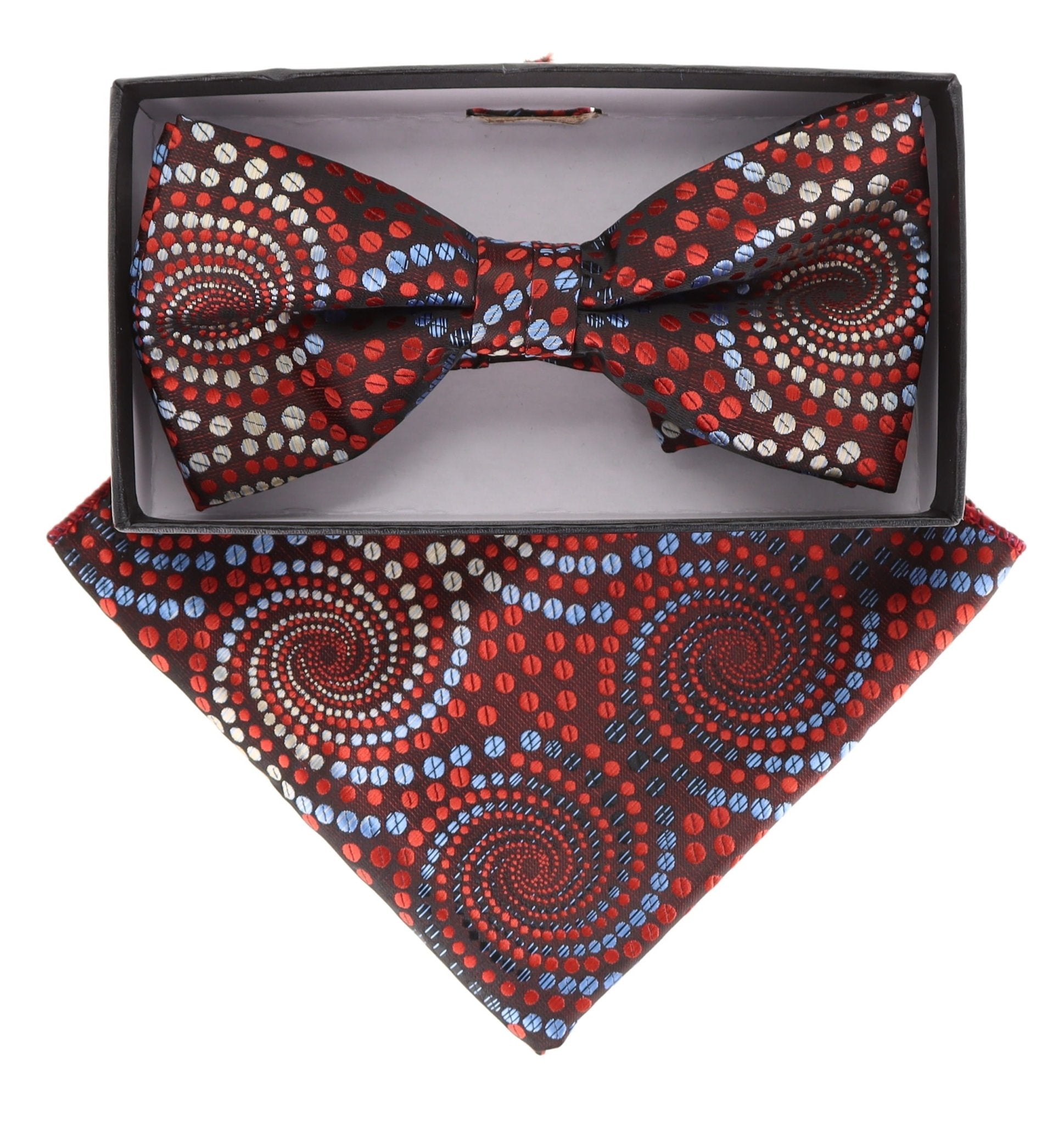 Vittorio Farina Geometric Designer Bow Tie & Pocket Square - BH-21090 - Classy Cufflinks