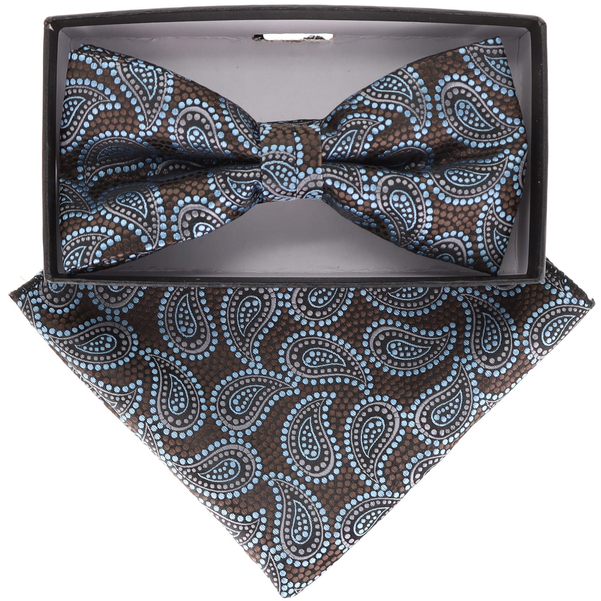 Vittorio Farina Paisley Designer Bow Tie & Pocket Square - BH-21117 - Classy Cufflinks