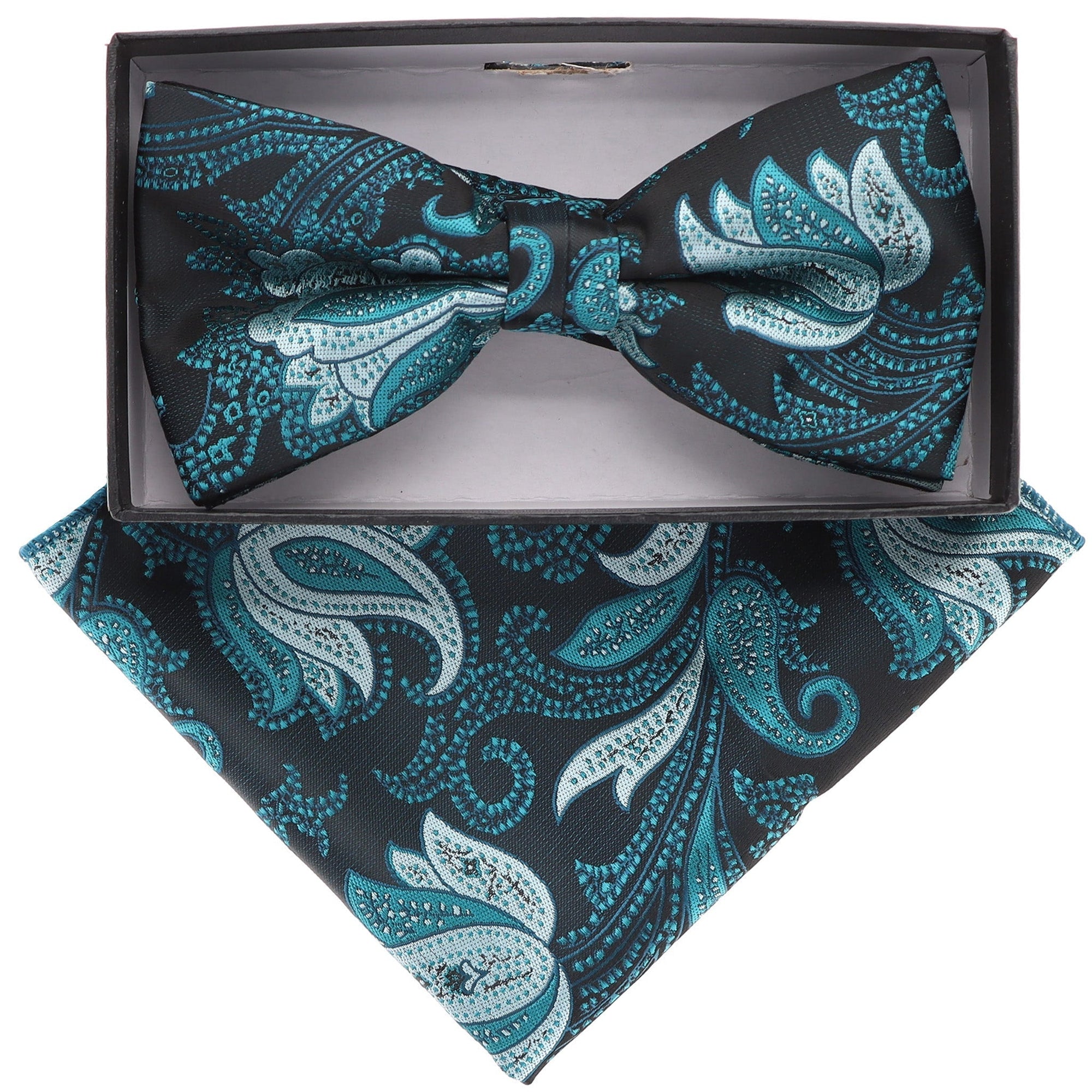 Vittorio Farina Floral Designer Bow Tie & Pocket Square - BH-21127 - Classy Cufflinks