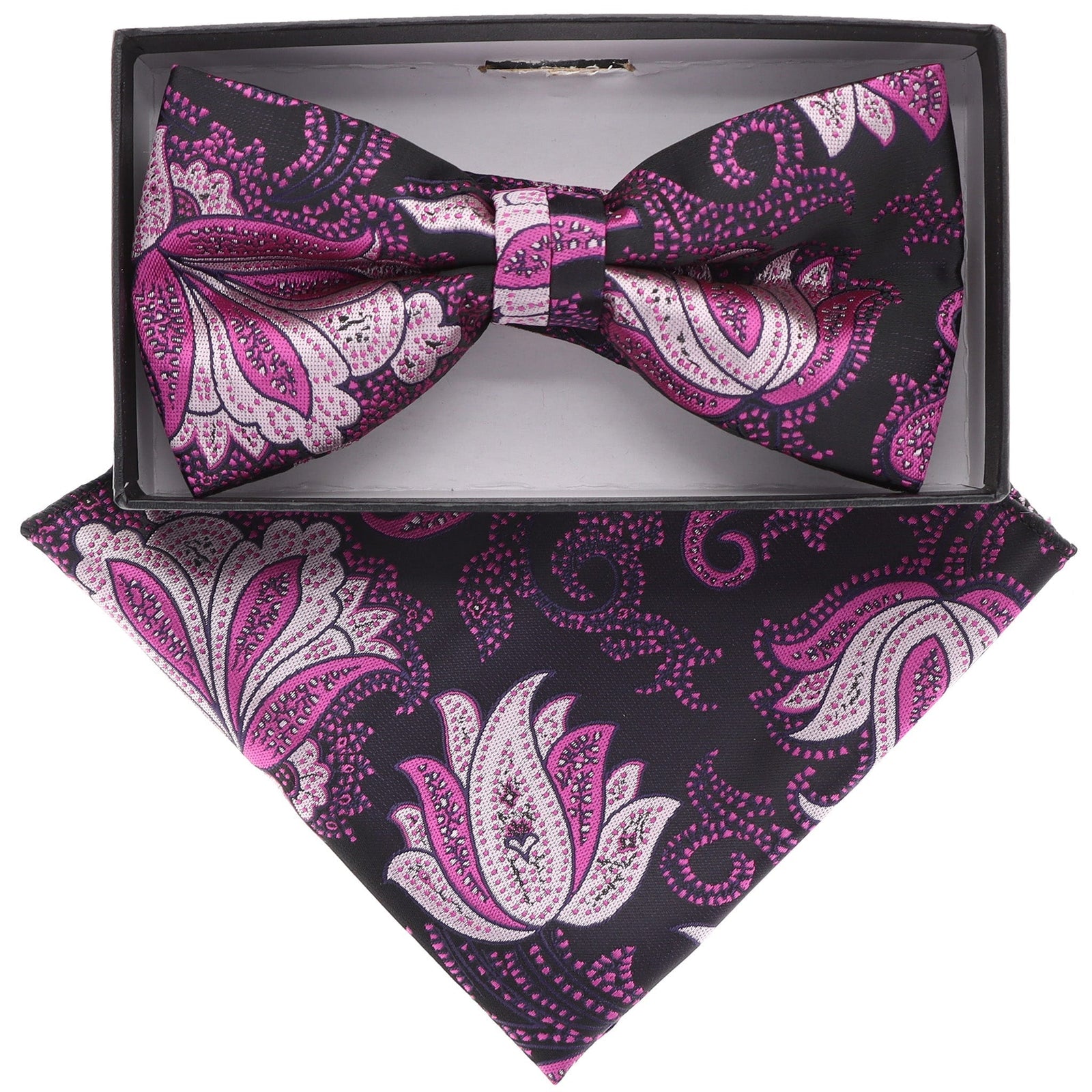Vittorio Farina Floral Designer Bow Tie & Pocket Square - BH-21128 - Classy Cufflinks