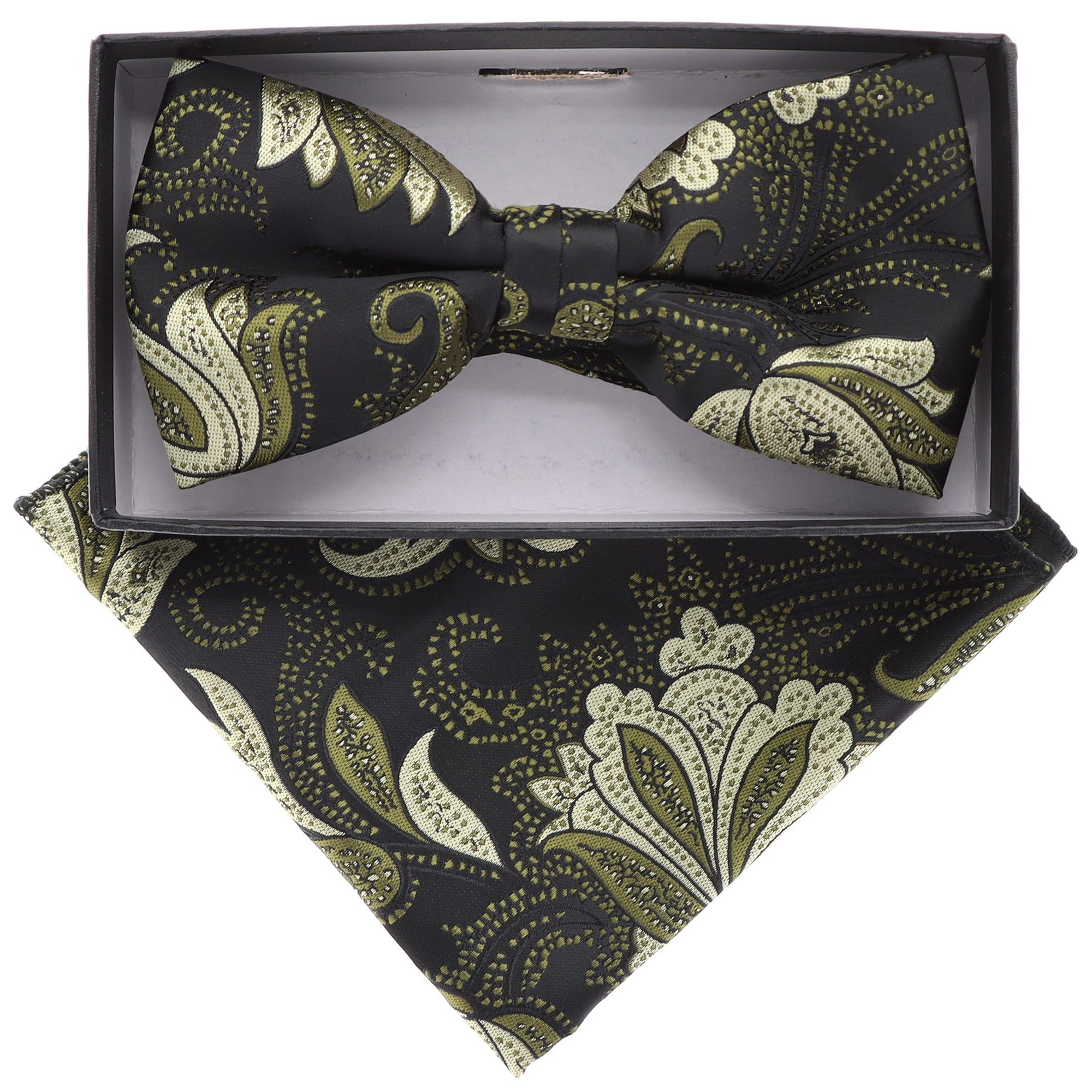 Vittorio Farina Floral Designer Bow Tie & Pocket Square - BH-21129 - Classy Cufflinks