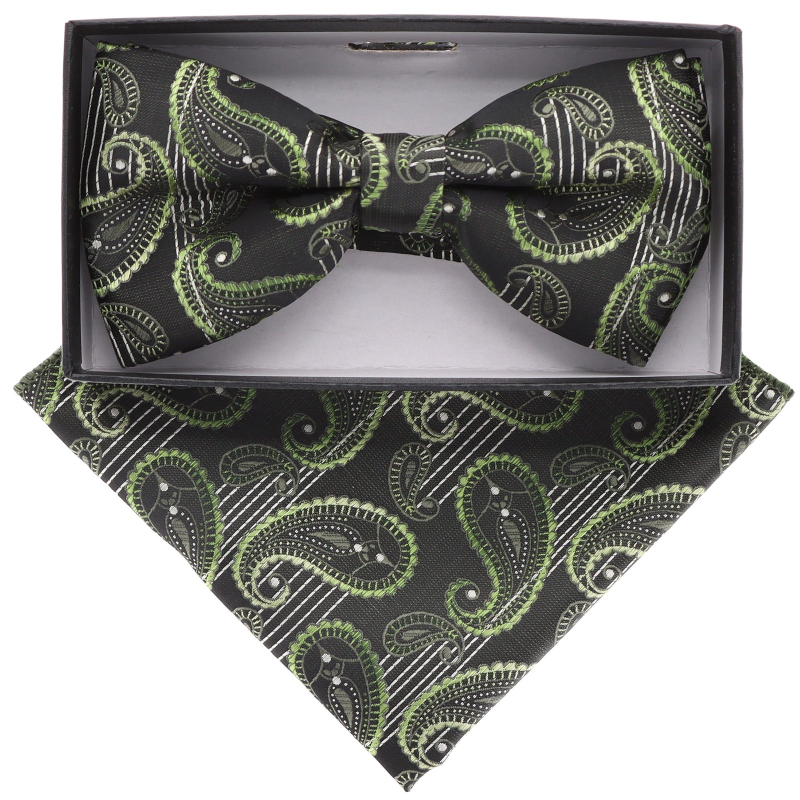 Vittorio Farina Paisley Designer Bow Tie & Pocket Square - BH-21131 - Classy Cufflinks