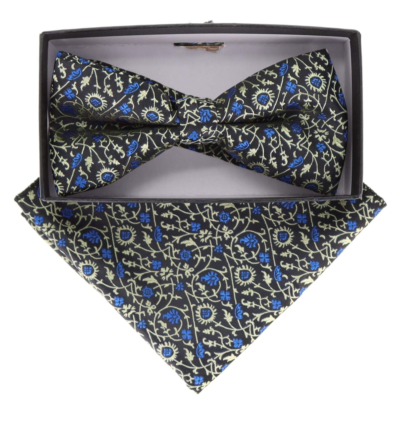 Vittorio Farina Floral Designer Bow Tie & Pocket Square - BH-21149 - Classy Cufflinks