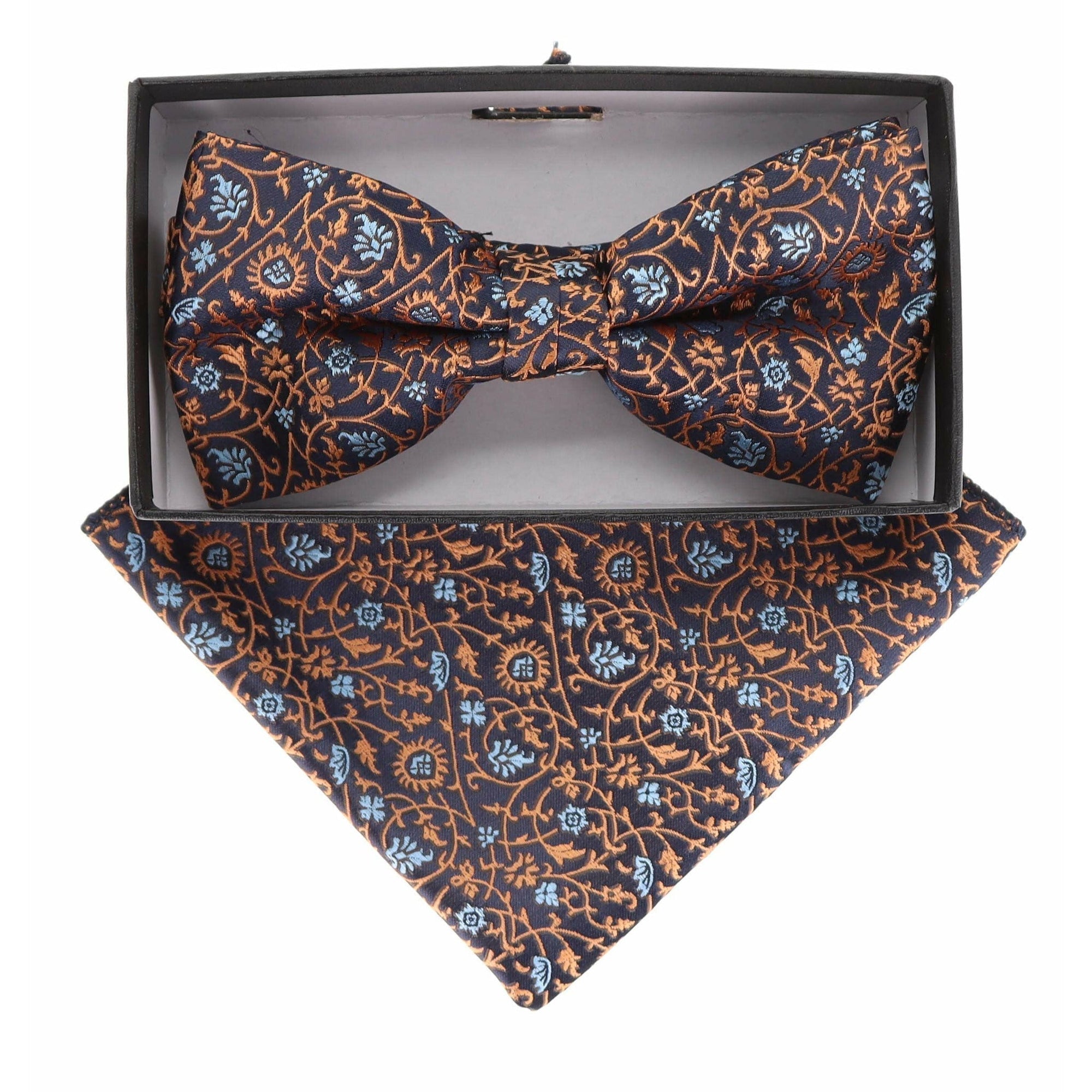 Vittorio Farina Floral Designer Bow Tie & Pocket Square - BH-21150 - Classy Cufflinks