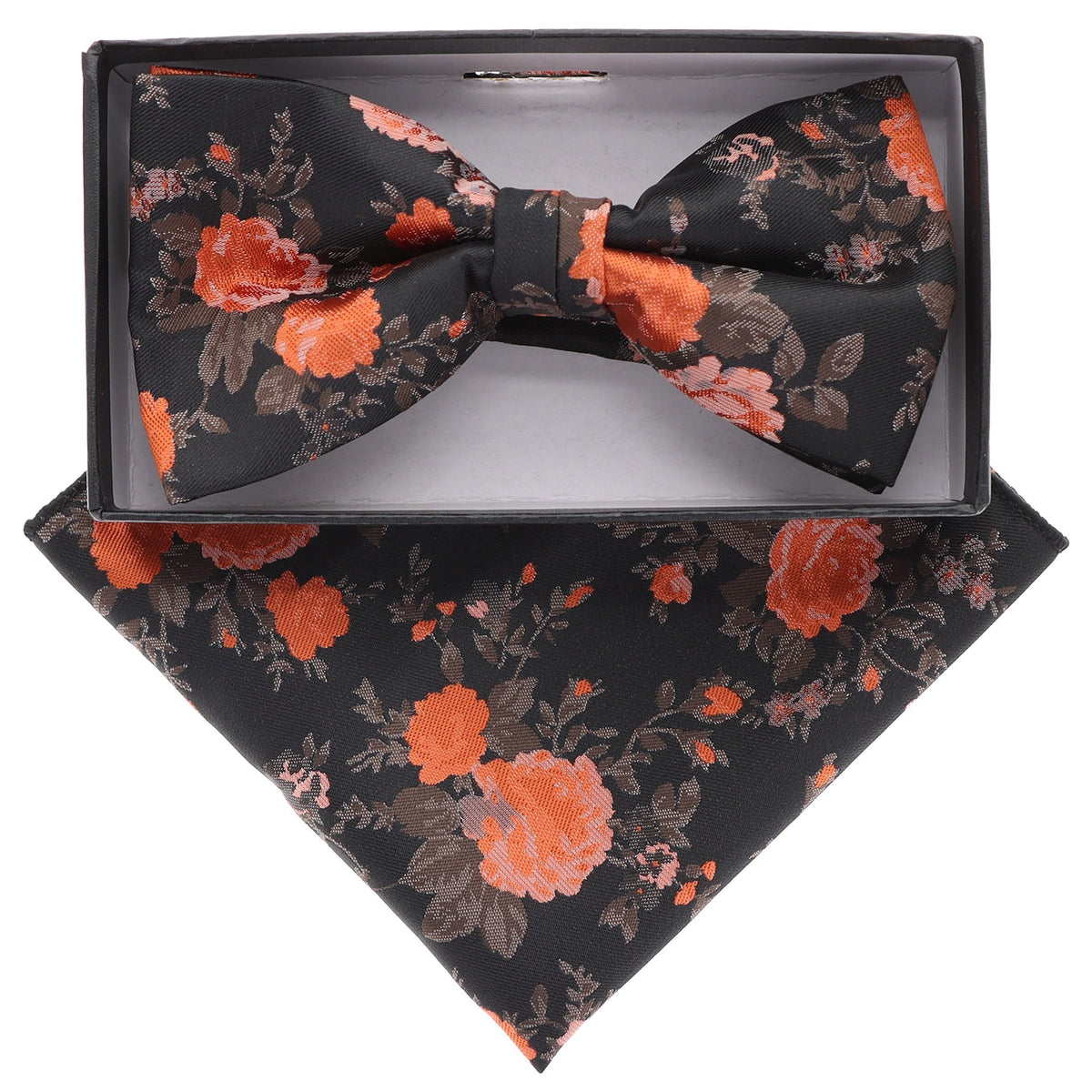 Vittorio Farina Floral Designer Bow Tie &amp; Pocket Square - BH-3117 - Classy Cufflinks