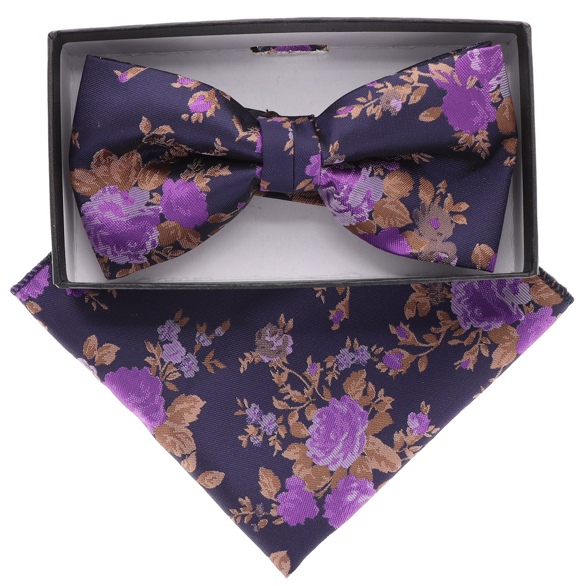 Vittorio Farina Floral Designer Bow Tie & Pocket Square - BH-3124 - Classy Cufflinks