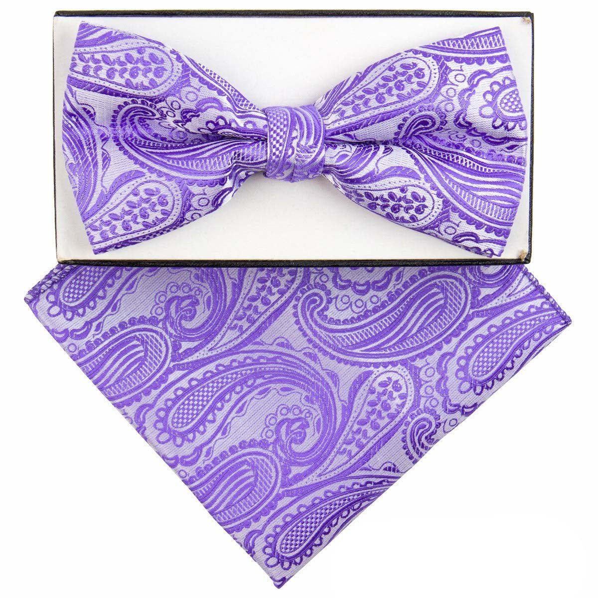 Vittorio Farina Paisley Designer Bow Tie & Pocket Square - BH-5020 - Classy Cufflinks