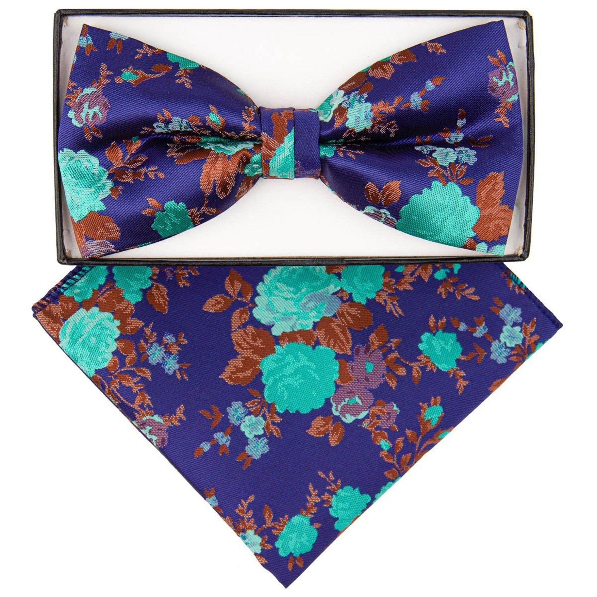 Vittorio Farina Floral Designer Bow Tie & Pocket Square - BH-5216 - Classy Cufflinks