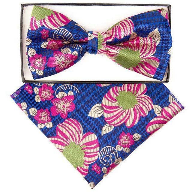 Vittorio Farina Floral Designer Bow Tie & Pocket Square - BH-5240 - Classy Cufflinks