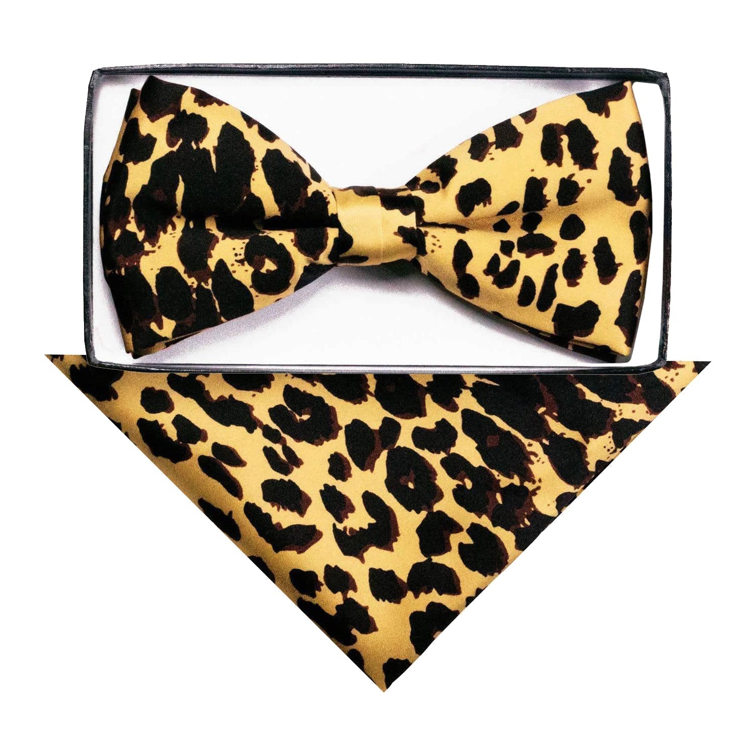 Vittorio Farina Kente Bow Tie & Pocket Square - BH-K_Leopard - Classy Cufflinks