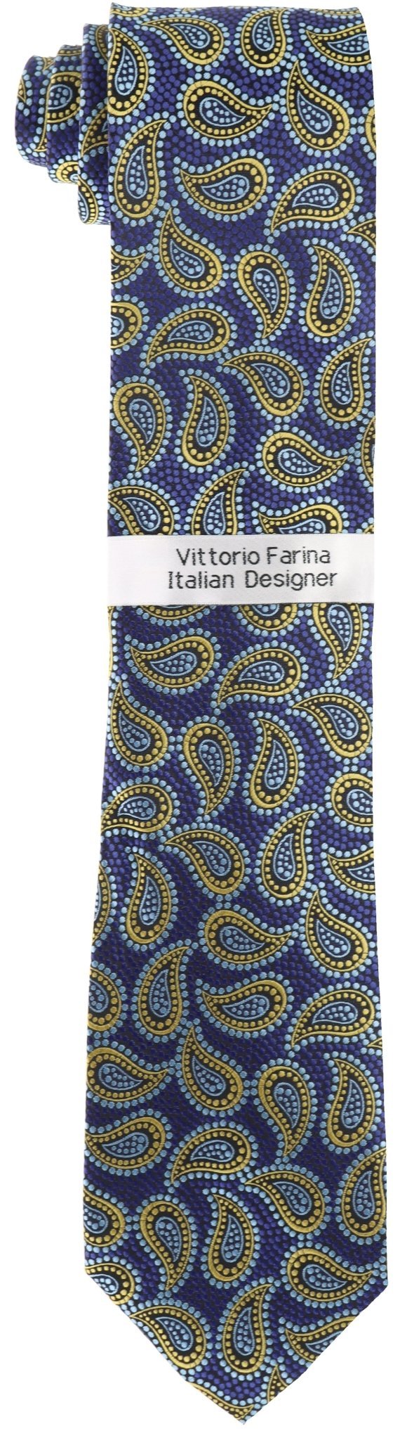 Vittorio Farina Paisley Designer Necktie & Pocket Square - NH-D-1094 - Classy Cufflinks