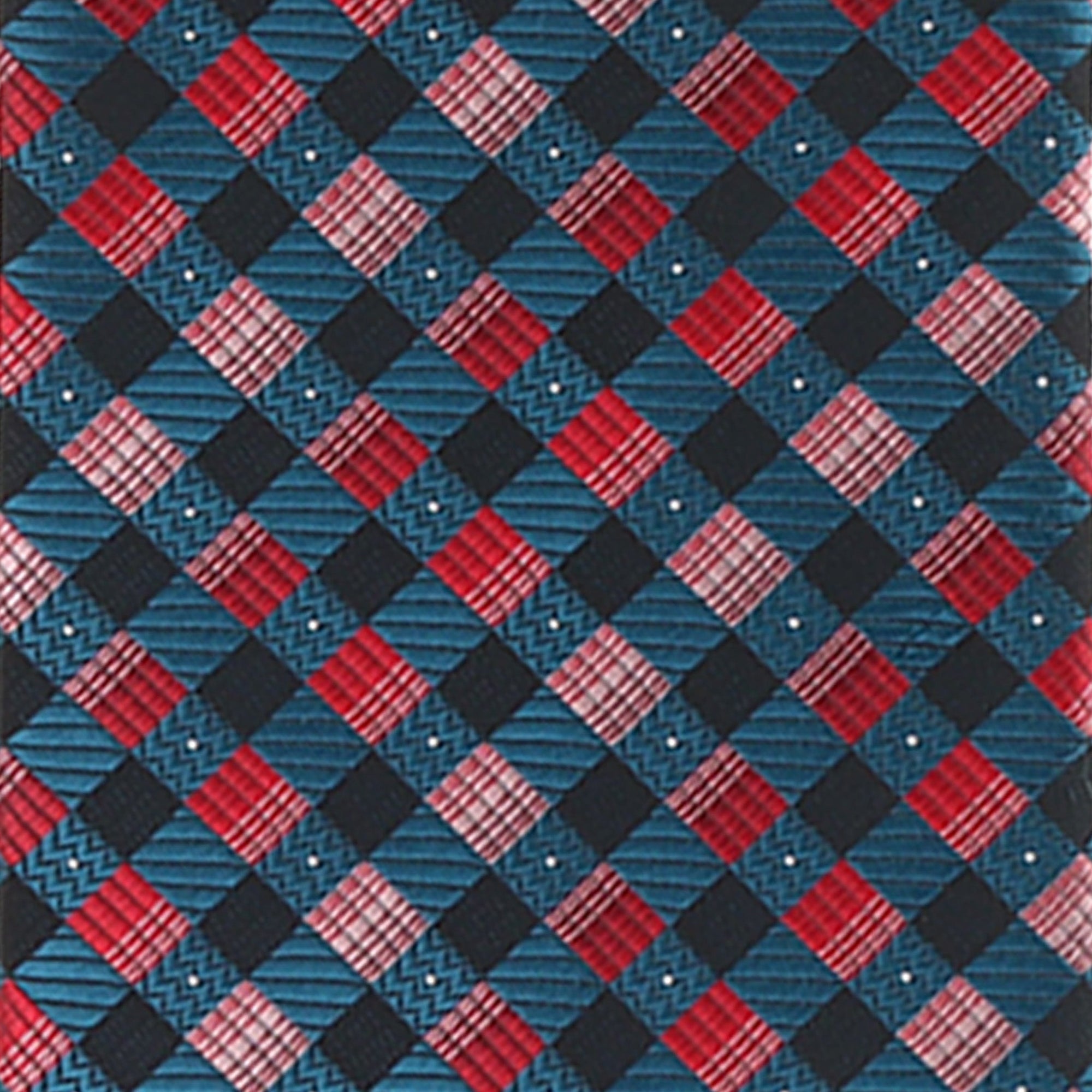 Vittorio Farina Geometric Designer Necktie & Pocket Square - NH-D-1221 - Classy Cufflinks