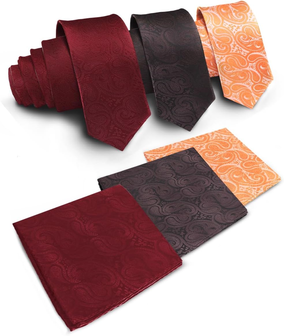 Vittorio Farina Woven Paisley Necktie & Pocket Square Multipacks - NH-WP-3_FALL1 - Classy Cufflinks