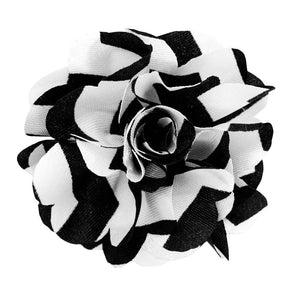 Vittorio Vico Black & White Striped Flower Lapel Pin by Classy Cufflinks