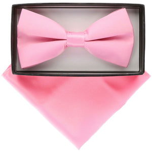 Vittorio Farina Classic Bow Tie & Pocket Square by Classy Cufflinks - basic-bow-tie-hanky-bubble-gum-dark-pink - Classy Cufflinks