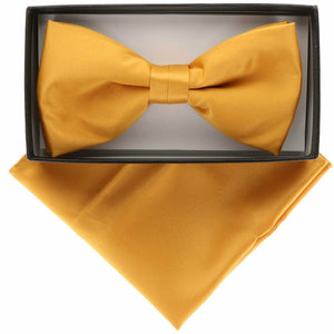Vittorio Farina Classic Bow Tie & Pocket Square by Classy Cufflinks - basic-bow-tie-hanky-gold - Classy Cufflinks