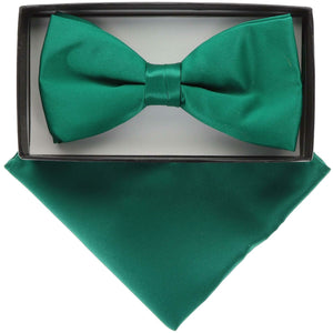 Vittorio Farina Classic Bow Tie & Pocket Square by Classy Cufflinks - basic-bow-tie-hanky-kelly - Classy Cufflinks