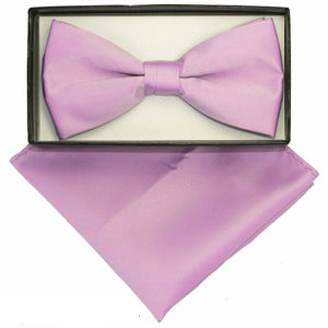 Vittorio Farina Classic Bow Tie & Pocket Square by Classy Cufflinks - basic-bow-tie-hanky-lavender - Classy Cufflinks
