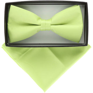 Vittorio Farina Classic Bow Tie & Pocket Square by Classy Cufflinks - basic-bow-tie-hanky-mint - Classy Cufflinks