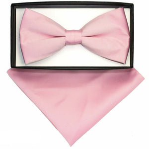 Vittorio Farina Classic Bow Tie & Pocket Square by Classy Cufflinks - basic-bow-tie-hanky-pink - Classy Cufflinks