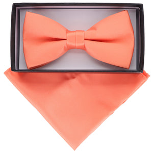 Vittorio Farina Classic Bow Tie & Pocket Square by Classy Cufflinks - basic-bow-tie-hanky-rose-gold - Classy Cufflinks