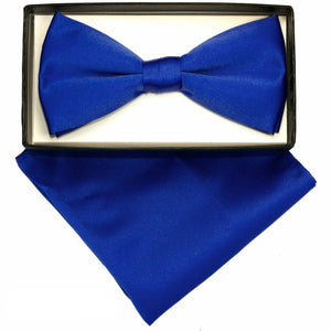 Vittorio Farina Classic Bow Tie & Pocket Square by Classy Cufflinks - basic-bow-tie-hanky-royal - Classy Cufflinks