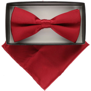 Vittorio Farina Classic Bow Tie & Pocket Square by Classy Cufflinks - basic-bow-tie-hanky-wine - Classy Cufflinks