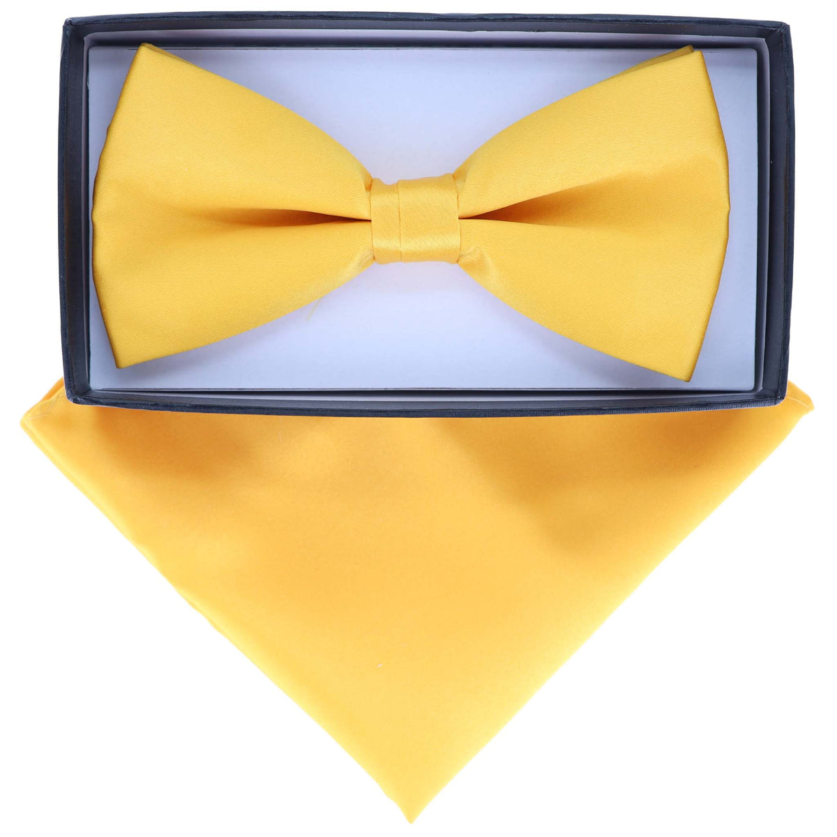 Vittorio Farina Classic Bow Tie &amp; Pocket Square by Classy Cufflinks - basic-bow-tie-hanky-yellow - Classy Cufflinks