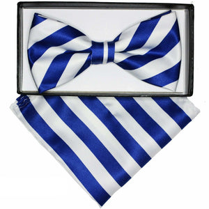 Vittorio Farina Striped Bow Tie & Pocket Square by Classy Cufflinks
