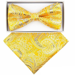 Vittorio Farina LIMITED EDITION Metallic Bow Tie & Pocket Square by Classy Cufflinks - bhm-026 - Classy Cufflinks