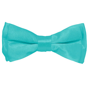 Vittorio Farina Boy's Solid Silky Bow Tie by Classy Cufflinks - boys-aqua - Classy Cufflinks