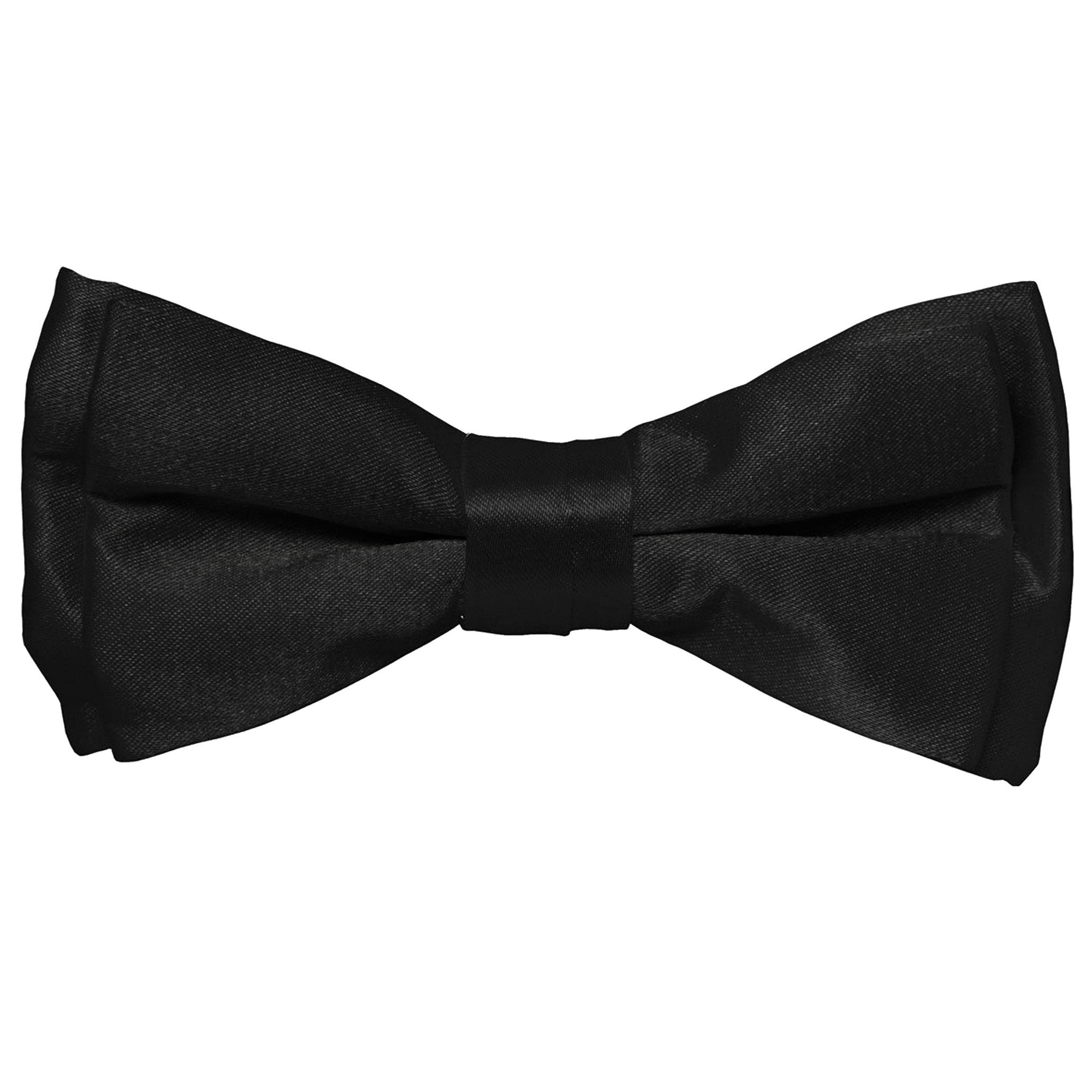 Vittorio Farina Boy's Solid Silky Bow Tie by Classy Cufflinks - boys-black - Classy Cufflinks